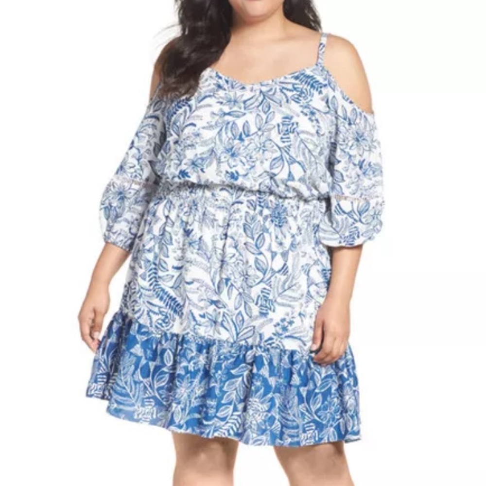 Eliza J Floral Cold Shoulder Dress size 18W